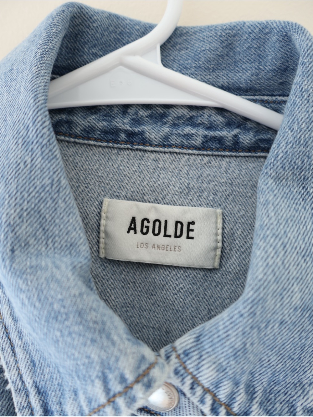 Agolde Rona Box Denim Shirt Oversized Cropped Shacket Capsule Wardrobe Indie S - Picture 10 of 10